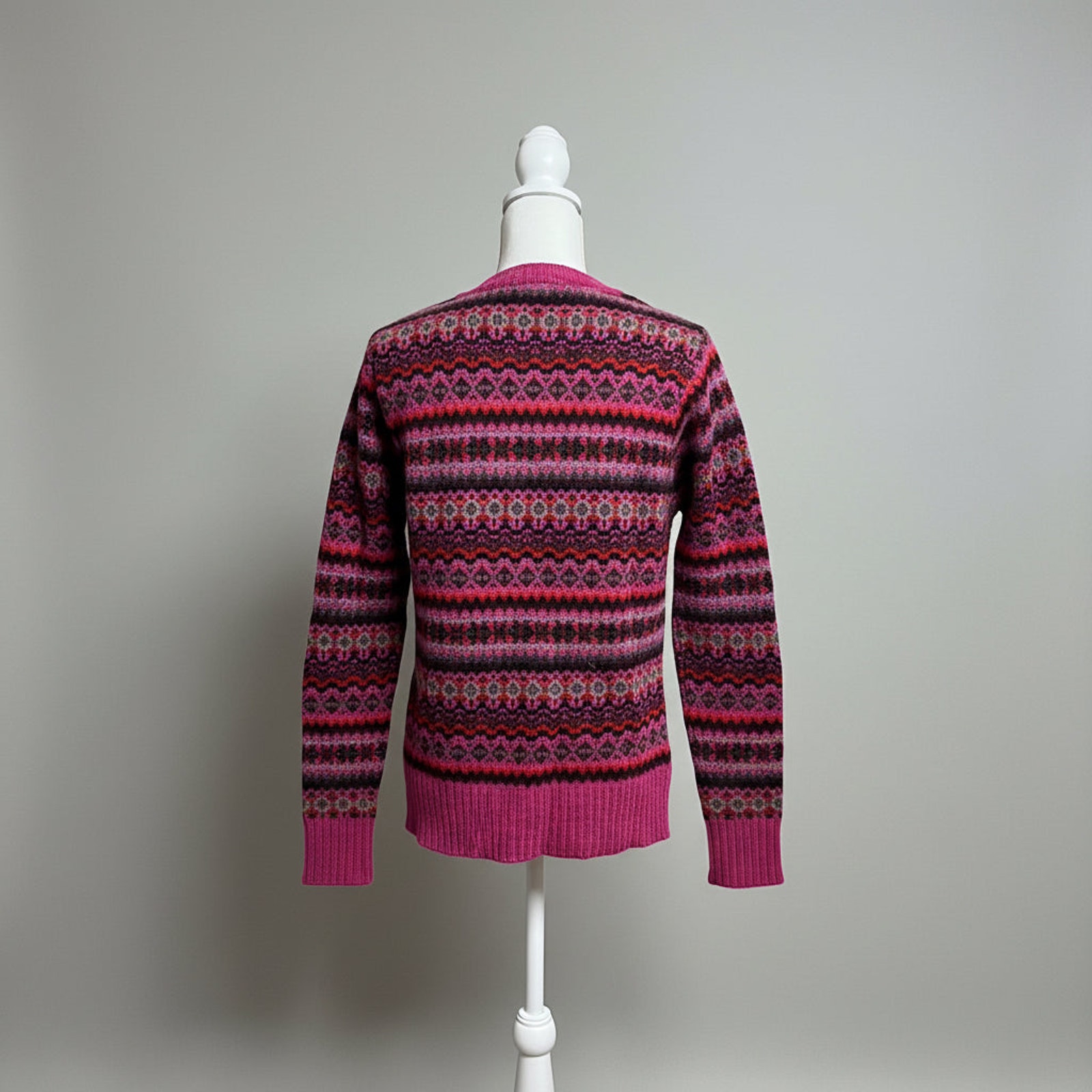 Molly Goddard Hot Pink Fair Isle Sweater, Size Xs — image 2 of 3